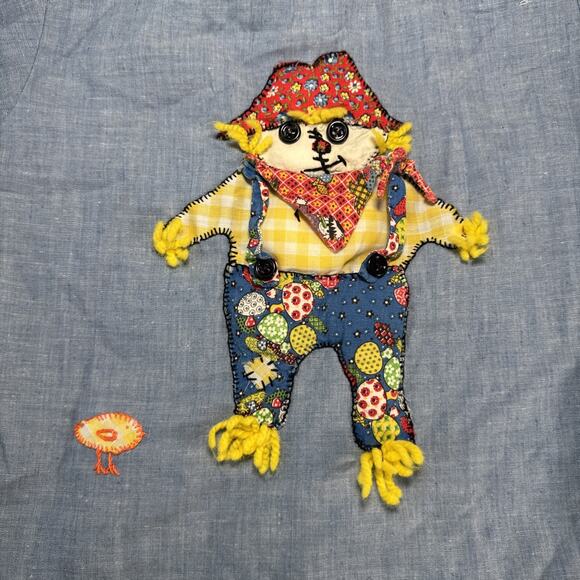 Vtg 70s JC Penney Unique Girls-size 10 Fall Scarecrow Jean Color Button Up Shirt - Picture 8 of 14